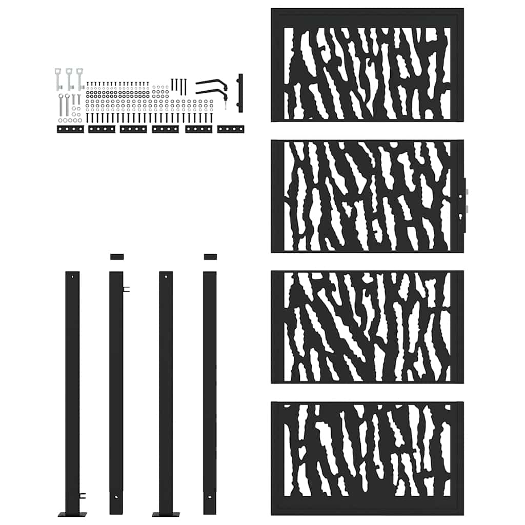 Garden Gate Black 100x200 cm Steel Trace  Design