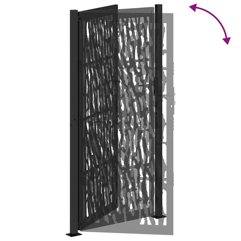 Garden Gate Black 100x200 cm Steel Trace  Design