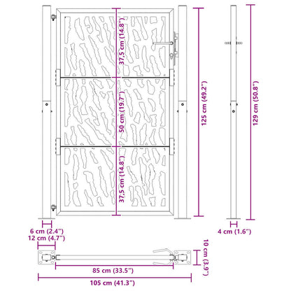 Garden Gate 100x125 cm Weathering Steel Trace Design