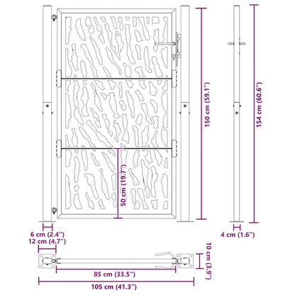 Garden Gate 100x150 cm Weathering Steel Trace Design