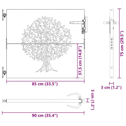 Garden Gate 100x200 cm Weathering Steel Trace Design