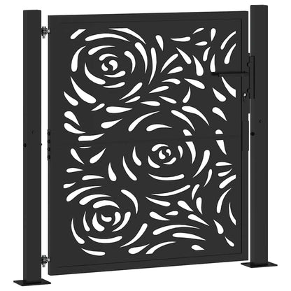 Garden Gate Black 100x100 cm Steel Flame  Design