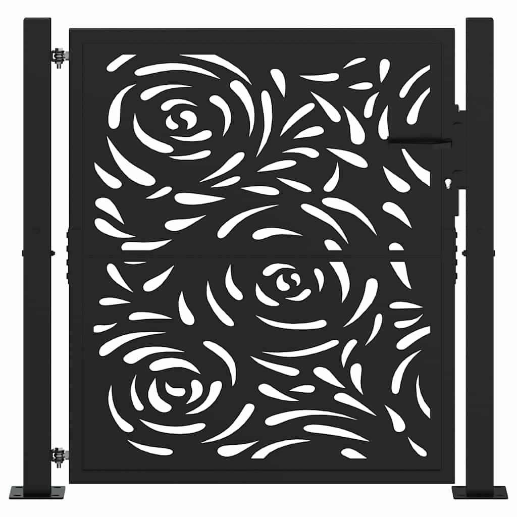 Garden Gate Black 100x100 cm Steel Flame  Design