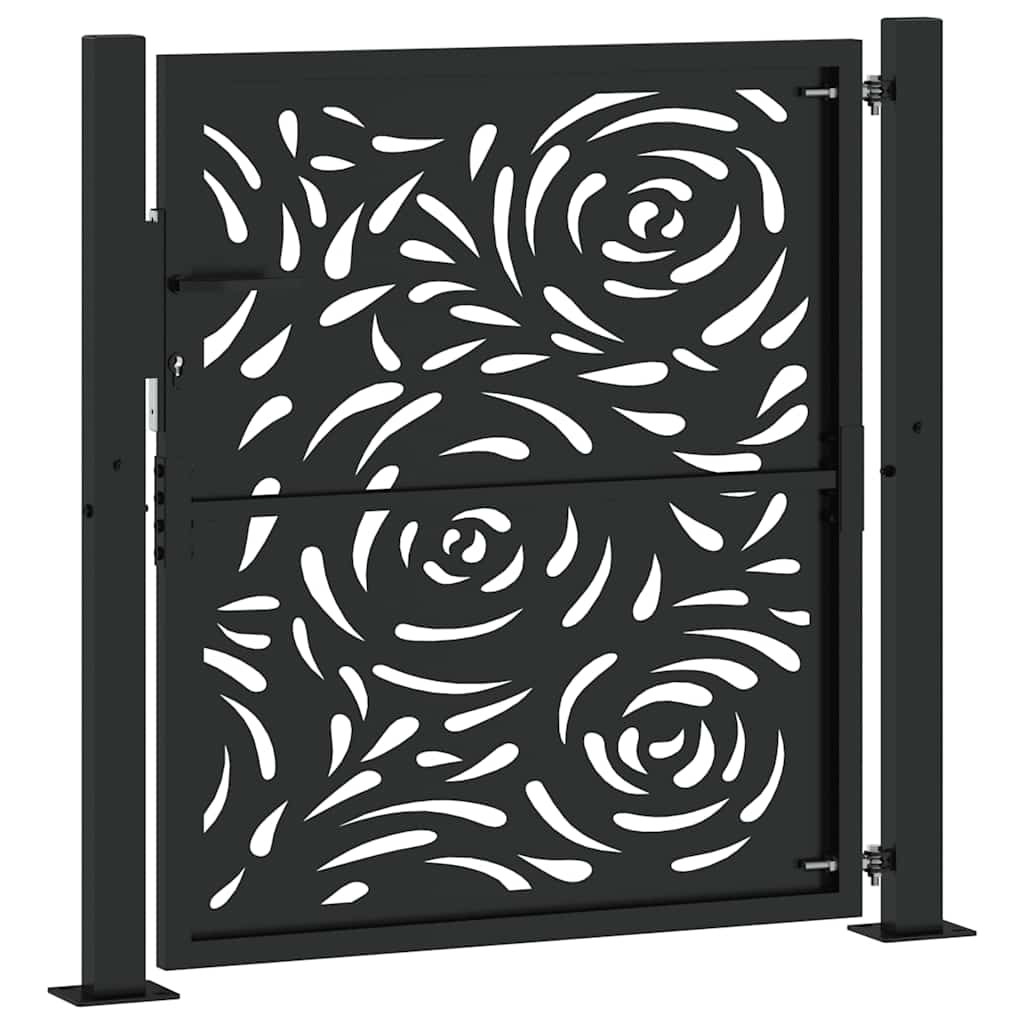 Garden Gate Black 100x100 cm Steel Flame  Design