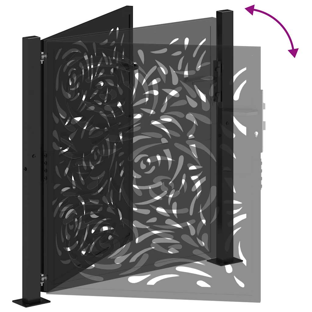 Garden Gate Black 100x100 cm Steel Flame  Design