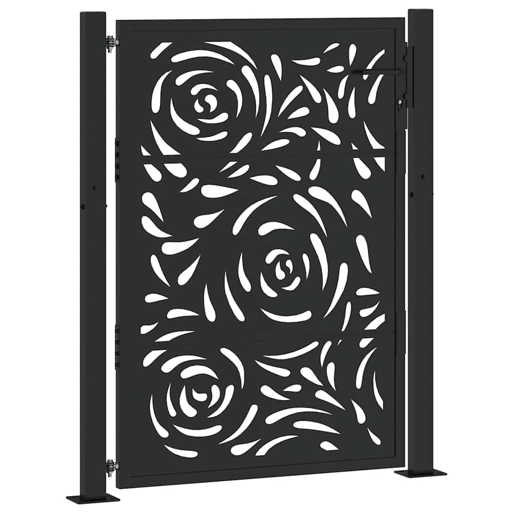 Garden Gate Black 100x125 cm Steel Flame  Design