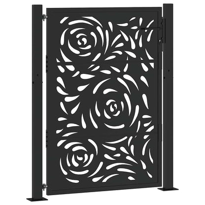 Garden Gate Black 100x125 cm Steel Flame  Design