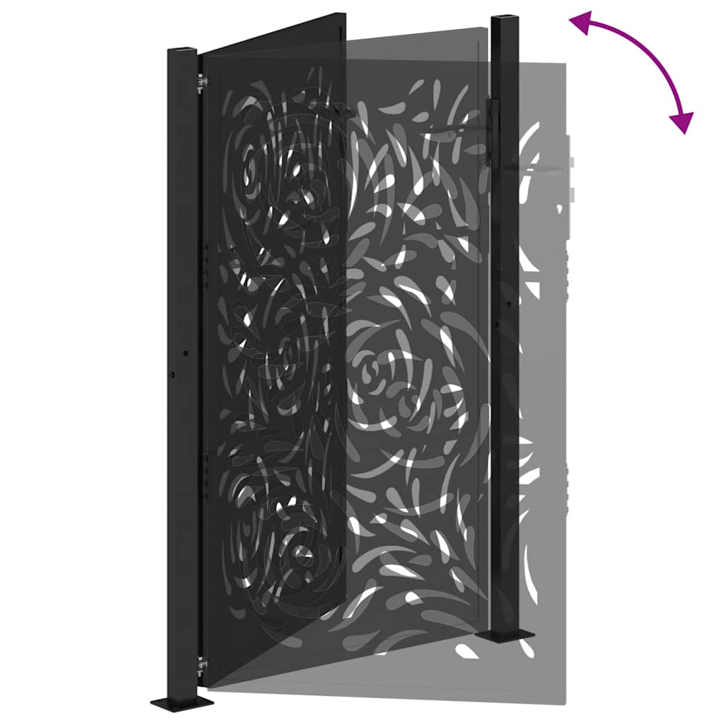 Garden Gate Black 100x150 cm Steel Flame  Design