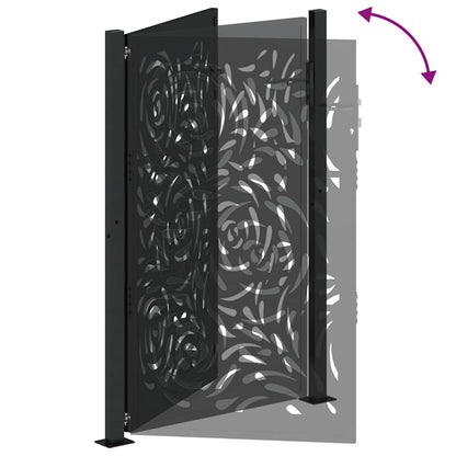 Garden Gate Black 100x150 cm Steel Flame  Design