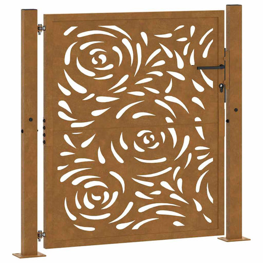 Garden Gate 100x100 cm Weathering Steel Flame Design