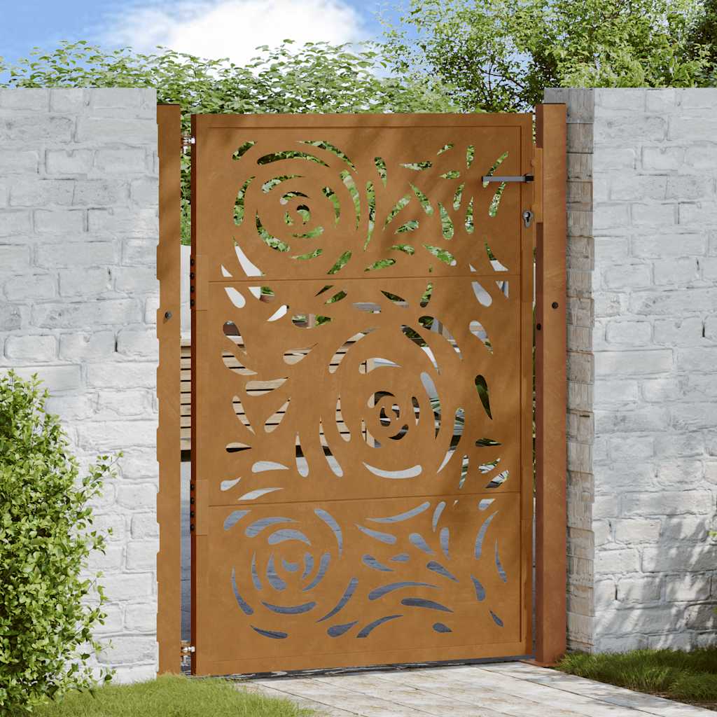 Garden Gate 100x125 cm Weathering Steel Flame Design