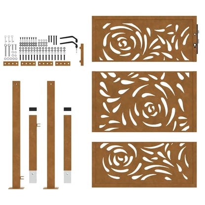 Garden Gate 100x150 cm Weathering Steel Flame Design