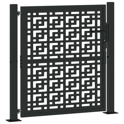 Garden Gate Black 100x100 cm Steel Cross  Design