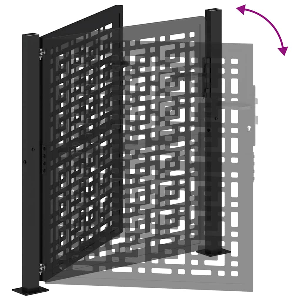 Garden Gate Black 100x100 cm Steel Cross  Design