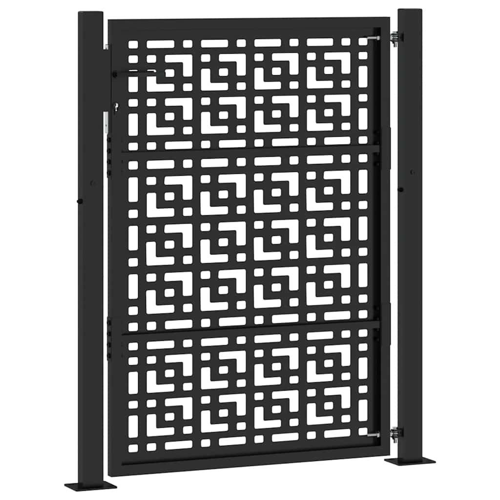 Garden Gate Black 100x125 cm Steel Cross  Design