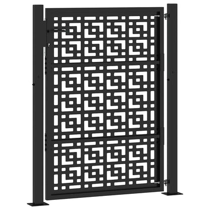 Garden Gate Black 100x125 cm Steel Cross  Design