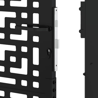 Garden Gate Black 100x125 cm Steel Cross  Design