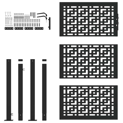 Garden Gate Black 100x150 cm Steel Cross  Design