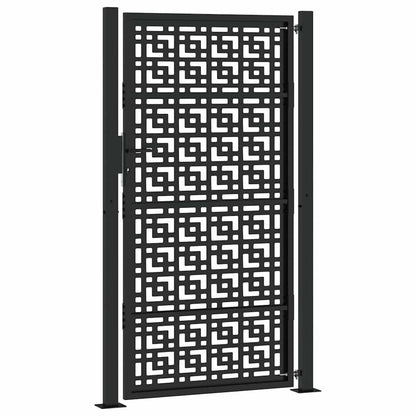 Garden Gate Black 100x175 cm Steel Cross  Design