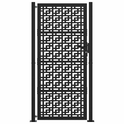 Garden Gate Black 100x200 cm Steel Cross  Design