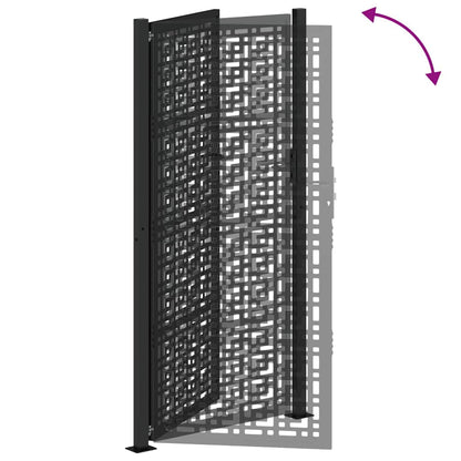Garden Gate Black 100x200 cm Steel Cross  Design
