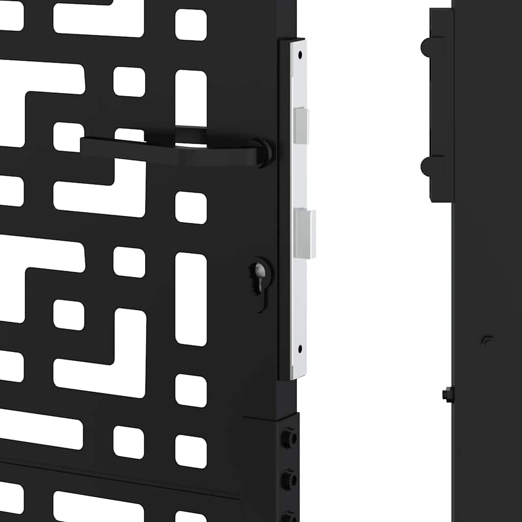 Garden Gate Black 100x200 cm Steel Cross  Design