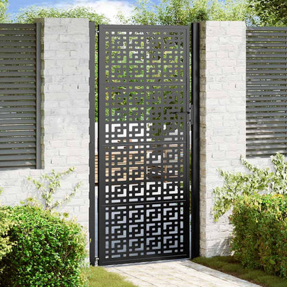 Garden Gate Black 100x200 cm Steel Cross  Design