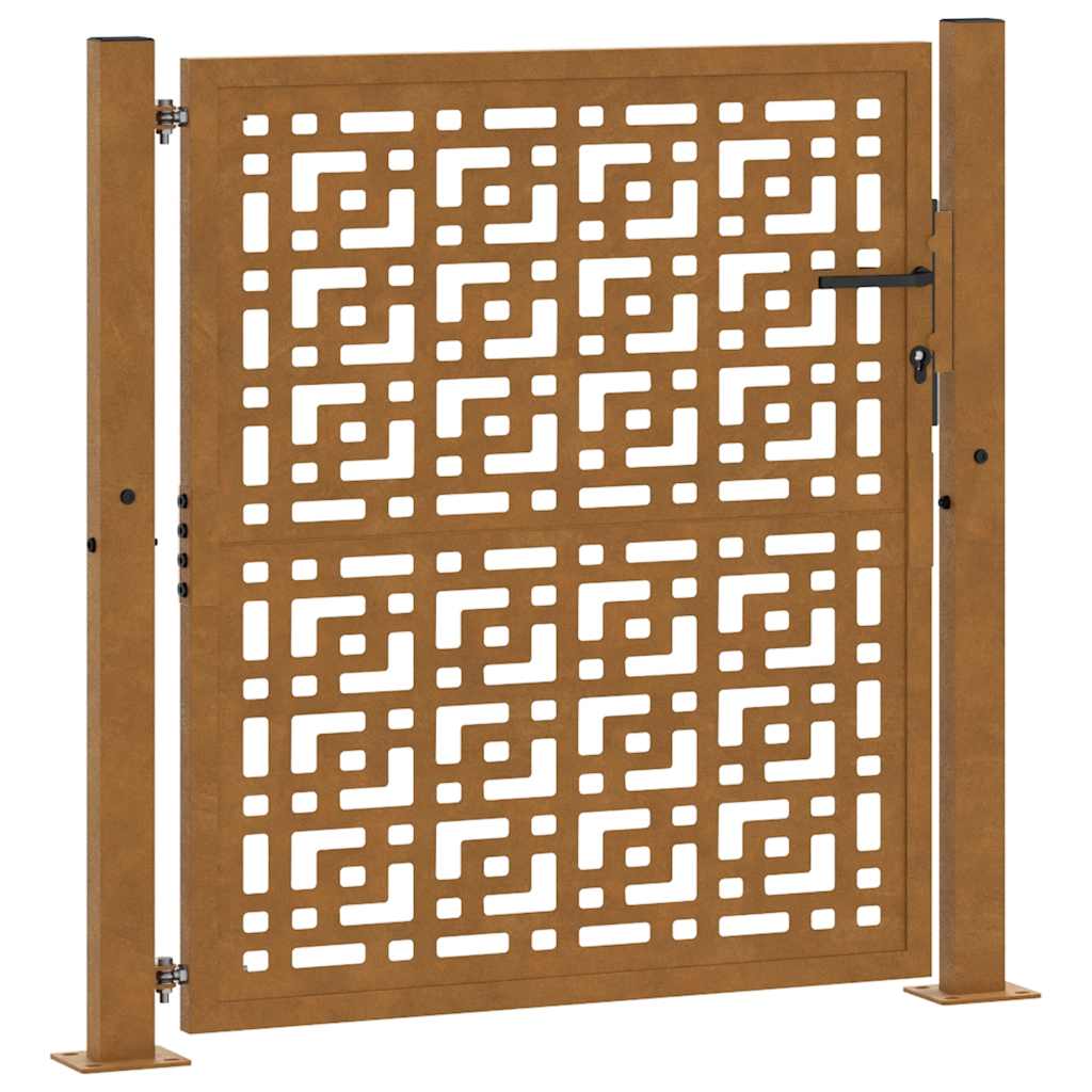 Garden Gate 100x100 cm Weathering Steel Cross Design