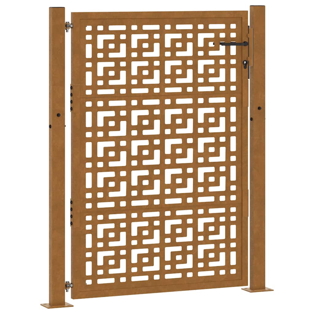 Garden Gate 100x125 cm Weathering Steel Cross Design