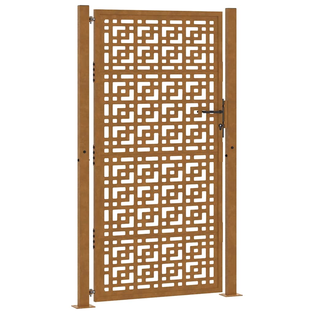 Garden Gate 100x175 cm Weathering Steel Cross Design