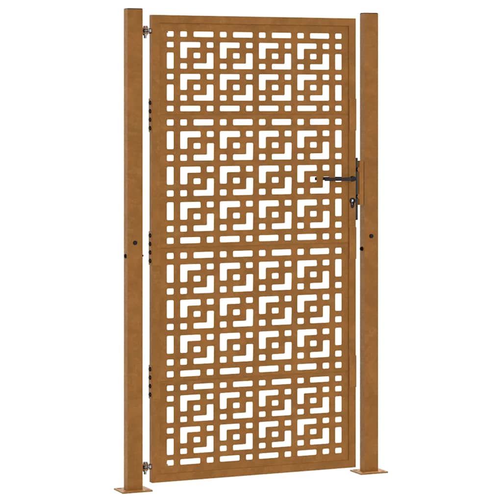 Garden Gate 100x200 cm Weathering Steel Cross Design