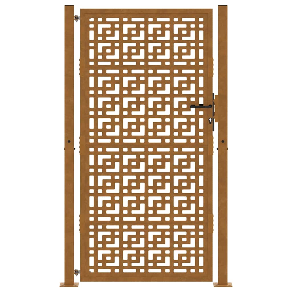 Garden Gate 100x200 cm Weathering Steel Cross Design