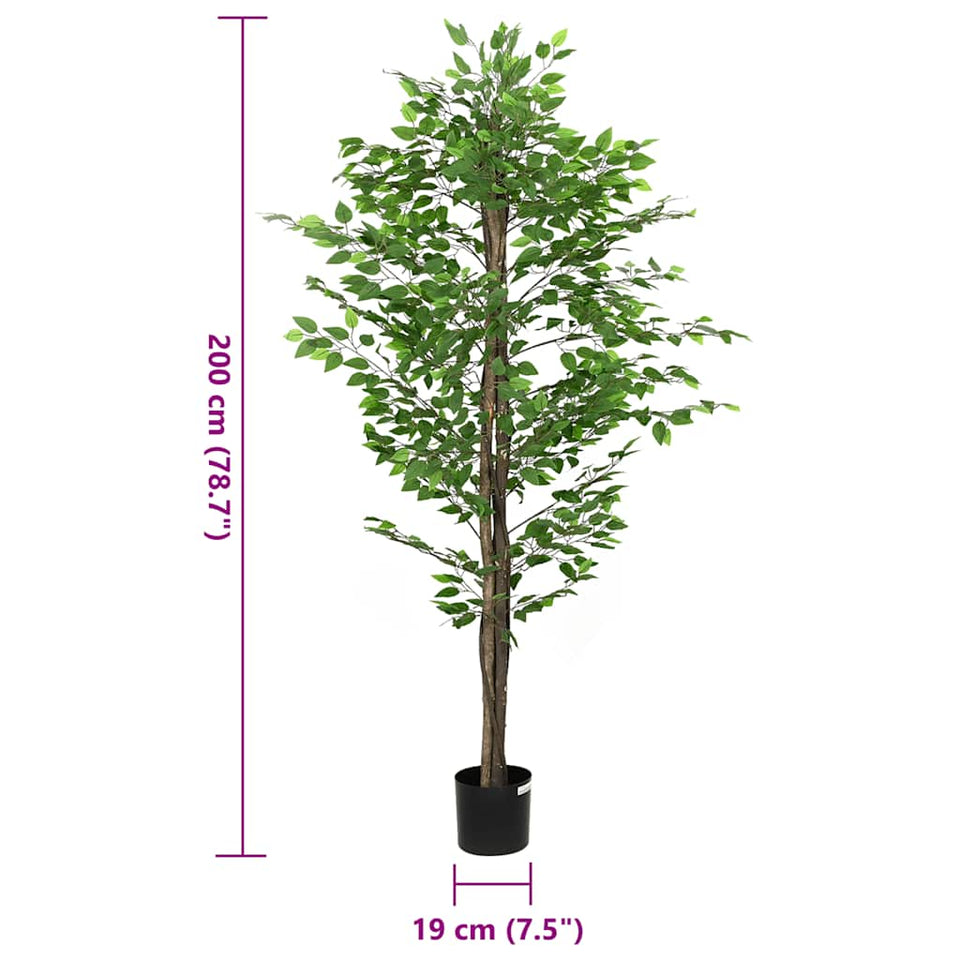 Artificial Ficus Plant 1260 Leaves 200 cm Green