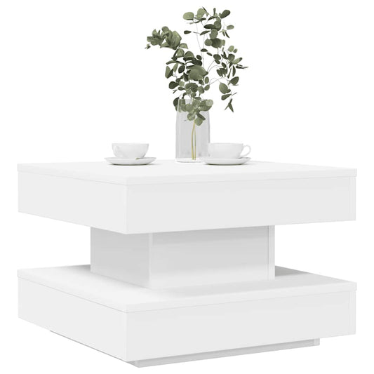 Coffee Table 360-Degree Rotatable White 50x50x34.5 cm