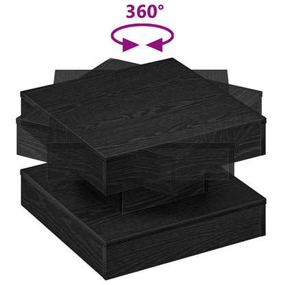 Coffee Table 360-Degree Rotatable Black 50x50x34.5 cm