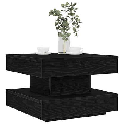 Coffee Table 360-Degree Rotatable Black 50x50x34.5 cm