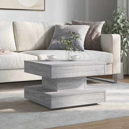 Coffee Table 360-Degree Rotatable Grey Sonoma 50x50x34.5 cm