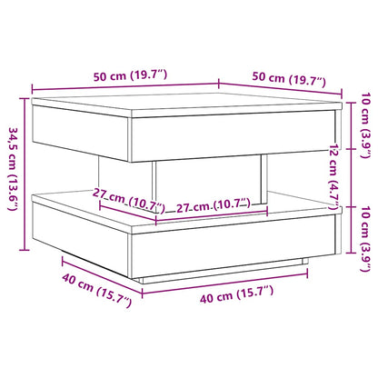 Coffee Table 360-Degree Rotatable Grey Sonoma 50x50x34.5 cm