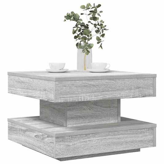 Coffee Table 360-Degree Rotatable Grey Sonoma 50x50x34.5 cm