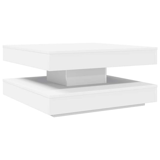 Coffee Table 360-Degree Rotatable White 70x70x34.5 cm