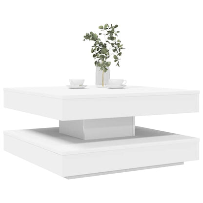 Coffee Table 360-Degree Rotatable White 70x70x34.5 cm
