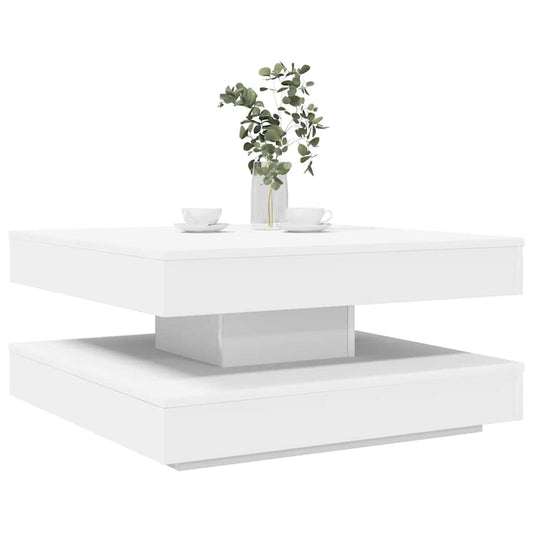 Coffee Table 360-Degree Rotatable White 70x70x34.5 cm