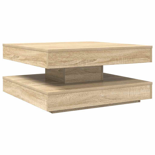 Coffee Table 360-Degree Rotatable Sonoma Oak 70x70x34.5 cm