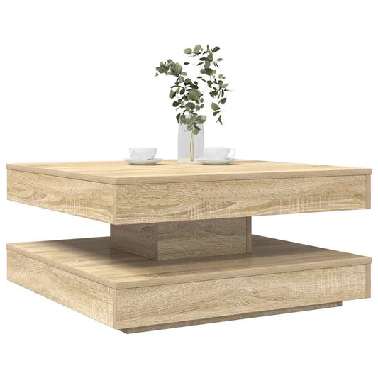 Coffee Table 360-Degree Rotatable Sonoma Oak 70x70x34.5 cm