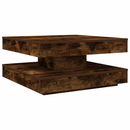 Coffee Table 360-Degree Rotatable Smoked Oak 70x70x34.5 cm