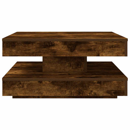 Coffee Table 360-Degree Rotatable Smoked Oak 70x70x34.5 cm
