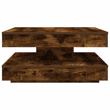 Coffee Table 360-Degree Rotatable Smoked Oak 70x70x34.5 cm