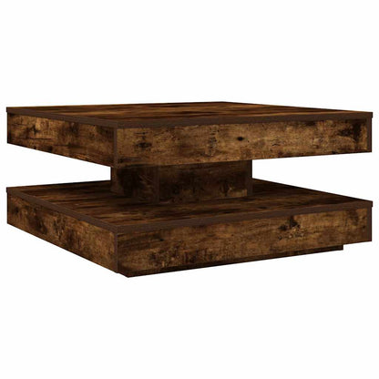 Coffee Table 360-Degree Rotatable Smoked Oak 70x70x34.5 cm