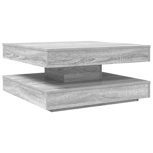 Coffee Table 360-Degree Rotatable Grey Sonoma 70x70x34.5 cm