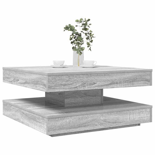 Coffee Table 360-Degree Rotatable Grey Sonoma 70x70x34.5 cm